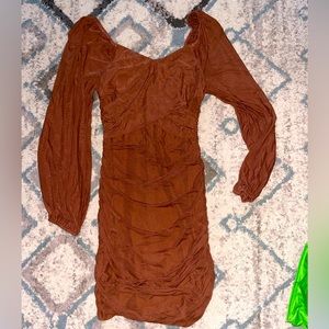 Brown long sleeve dress, nwot sz.M
